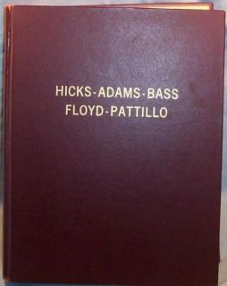 Genealogical Family Book HICKS ADAMS BASS FLOYD PATTILLO & COLLATERAL 