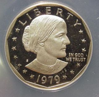 1979 S Susan B Anthony Silver Dollar ANACS PROOF 68 DEEP CAMEO