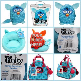 2012 Furby New in Box Teal w Chair and Sling Bag New with Tags