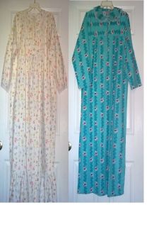   NEW FLANNEL Night GOWN Floral SIZE M COTTON Carole Anthony Richardson