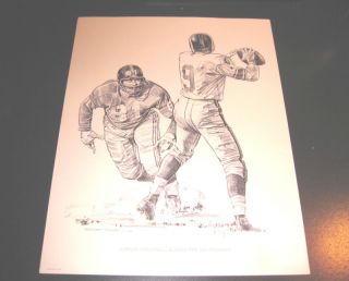 1959 NY Giants Shell Poster Andy Robustelli Nice