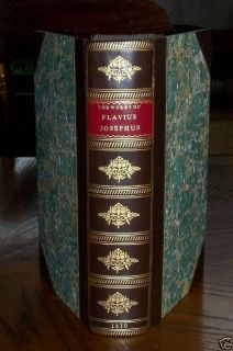 FLAVIUS JOSEPHUS Works Rare Antique Leather Books Book Set Jewish Jews 