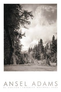 Ansel Adams El Capitan Winter Embossed Photo Print