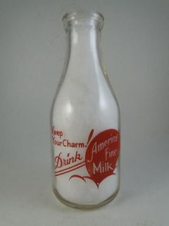 Vintage Wern Farms Waukesha Wi Dairy Advertising Milk Bottle 1 Quart 