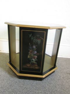 Vintage Octagon Chinoiserie Oriental End Table
