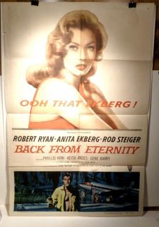 1956 Movie Poster Back from Eternity Anita Ekberg