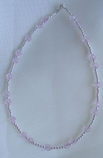 Pink Crystal Sterling Silver Ankle Bracelet 2856