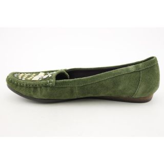 Apepazza Asia Womens Size 9 Green Green Loafers Regular Suede Loafers 