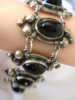 VINTAGE MEXICO MEXICAN STERLING SILVER BEADED SPHERE BRACELET
