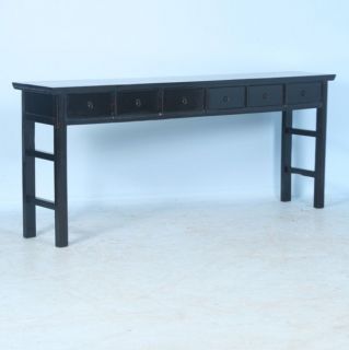 Antique Long Black Console Table from Shanxi China C 1820