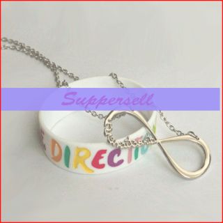 One Direction Directioner Necklace with white colorful bracelet