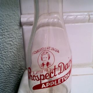 Vintage Milk Bottle Prospect Dairy Appleton Wis