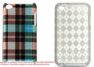 Two PC Case Cover Hard Soft Fit iPod Touch 4G 4th