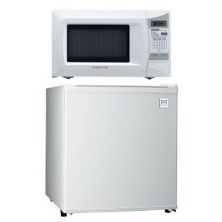 New Compact Refrigerator & Counter Top Microwave Combo White Dorm Mini 