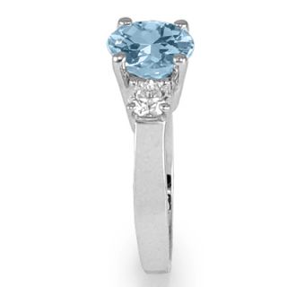 Aquamarine Diamond Engagement Ring in Platinum 950  R1348 