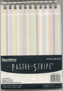 Scrapbook Album by Paperbilities 6x8 Pastel Striped 35 Heavy Weight 
