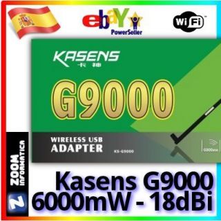 Antena Adaptador WiFi Kasens G9000 6000mW 18dBi Ralink 5800mW Chipset 