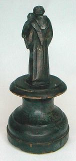 Antique Bronze Saint Anthony c1850 Turnedwoodbasefrance
