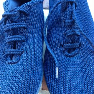Womens Arcopedico Classic Navy Blue Knit Lace Up Shoe