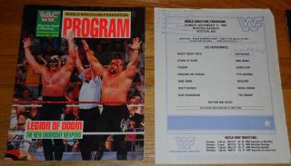 1990 WWF WWE Arena Wrestling Program 185 Legion of Doom Road Warrirors 