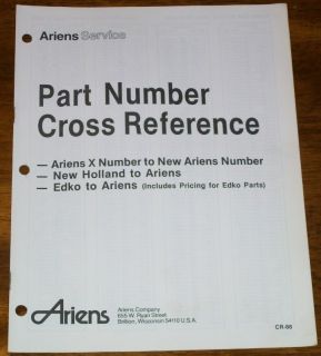 Ariens Parts Number Cross Reference Manual