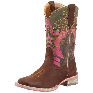 Ariat Womens Rodeobaby Liberty Cowboy Cowgirl Boot Suede Chocolate 