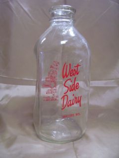 Vintage West Side Dairy Milk Bottle Hartford Wisconsin