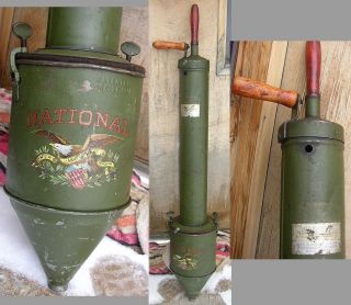 ANTIQUE HUGRO MANUFACTURING CO. “NATIONAL” HAND POWERED VACUUM 