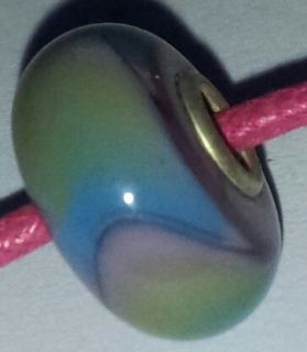 Retired Authentic Trollbeads Green Lilac Armadillo