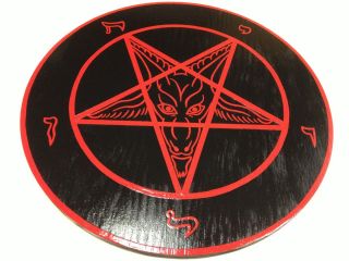 Sigil of Baphomet Wooden Plaque Anton LaVey Inverted Pentagram 