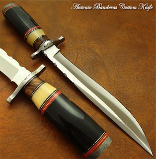Antonio Banderas 1 of A Kind RARE Custom Knife Damascus Guard But Cap 