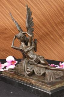Sensual Cupid Psyche Eros Aphrodite Venus Winged Lovers Bronze Marble 