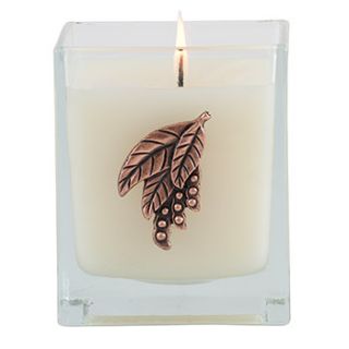 Aromatique Vanilla Bean Scented 1 2 lb 54kg Cube Candle in Glass 