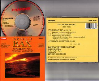 Arnold Bax Symphony No 6 Festival Overture CD Bryden Thomson LPO MINT 