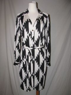 Diane Von Furstenberg Golda Native Hound Jersey Silk Dress 10 Black 