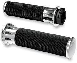 Arlen Ness Fusion Deep Cut Chrome Hand Grips for Harley 84 12 Cable 