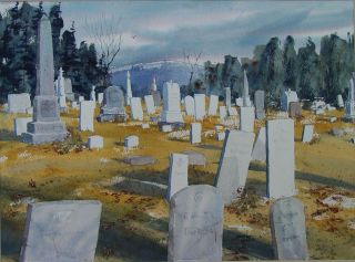 Original Robert Arnold w C Autumn Cemetery