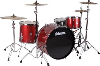 Ddrum Dios 4 pc Carmine Appice Drum Kit Maple Shells Red Sparkle Brand 