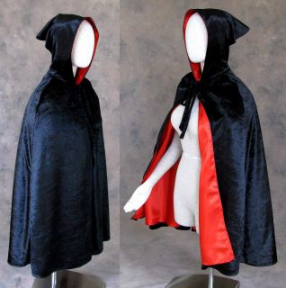 Childs Black Lined Red Cloak Cape Artemisia Designs Princess Costume 