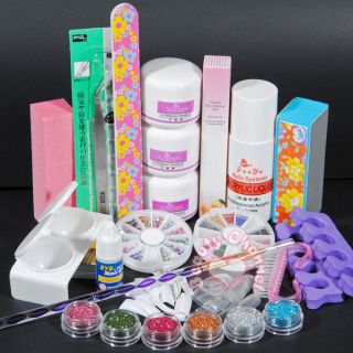 Full Acrylic Powder Liquid Kits Nail Art Tips Kit 104