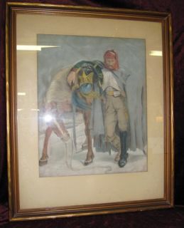 Pastel Art French Dragoon Soldier War of 1812 Painting