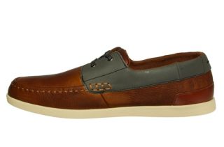 Lacoste Mens Boat Shoes Arverne 4 SRM DK Tan Grey Leather Suede Sz 11 