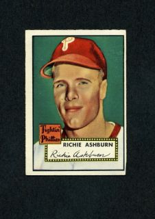 Original 1952 Topps Richie Ashburn Card #216.This card features 