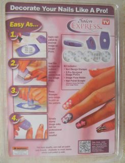New Salon Express Nail Art Stamping Kit as Seen on TV Create 100s of 