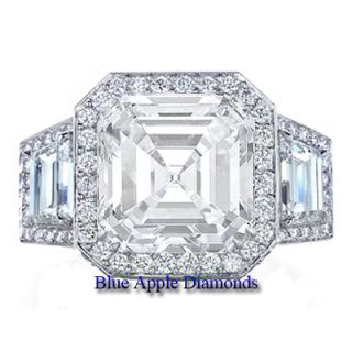 Asscher Cut Halo Style Cocktail Diamond Engagement Ring