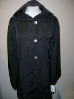 Jones NY Black Clip Closure Hooded Jacket s $140
