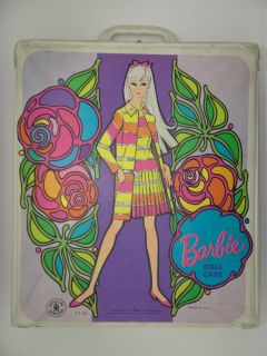 Vintage Mod Used 1967 Purple Mattel Barbie Doll Case Accessories 