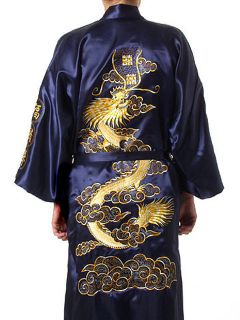 Traditional Chinese Style Silk Bathrobe Gown Robe