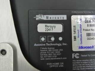 MERCURY ASSISTIVE TECHNOLOGY SPEECH COMMUNICATION DEVICE PC + CHARGER 