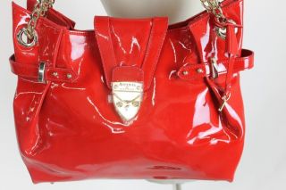 Aspinal of London Barbarella Bag Red Patent Leather Gold Hardware 